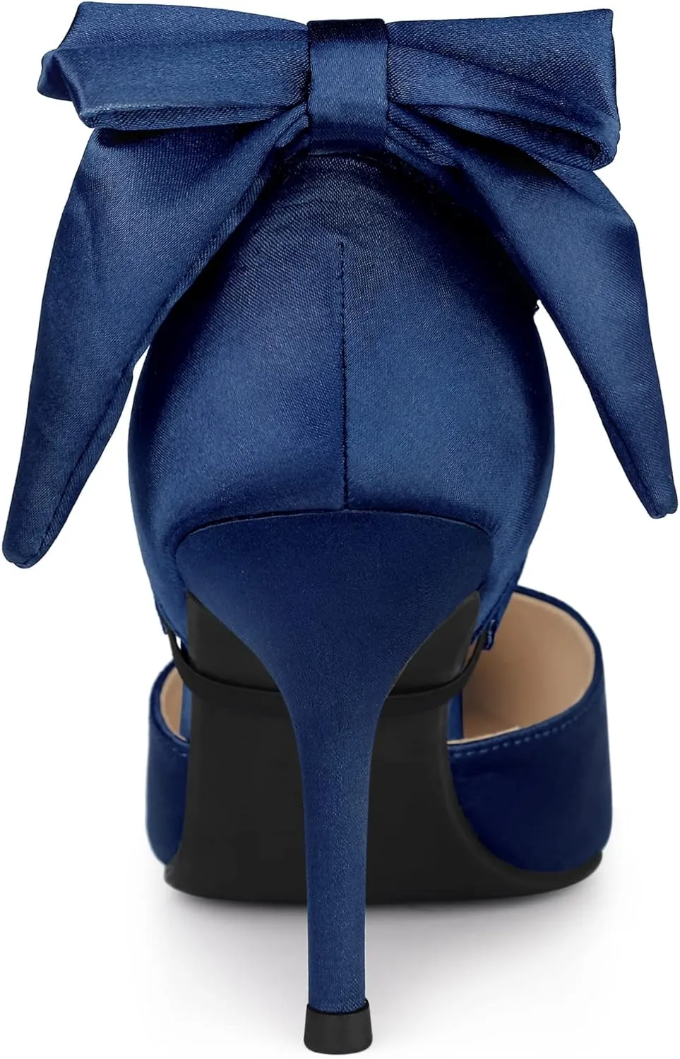 Allegra K Women's Pointed Toe Bow Satin Stiletto Heels Pumps