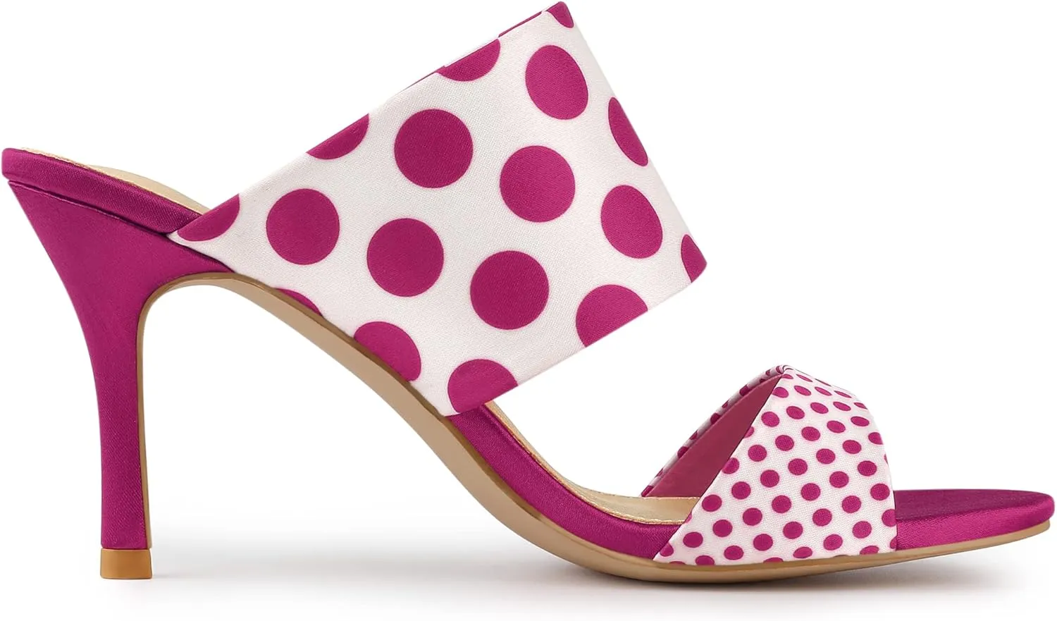 Allegra K Women's Polka Dots Stiletto Heel Slides Sandals