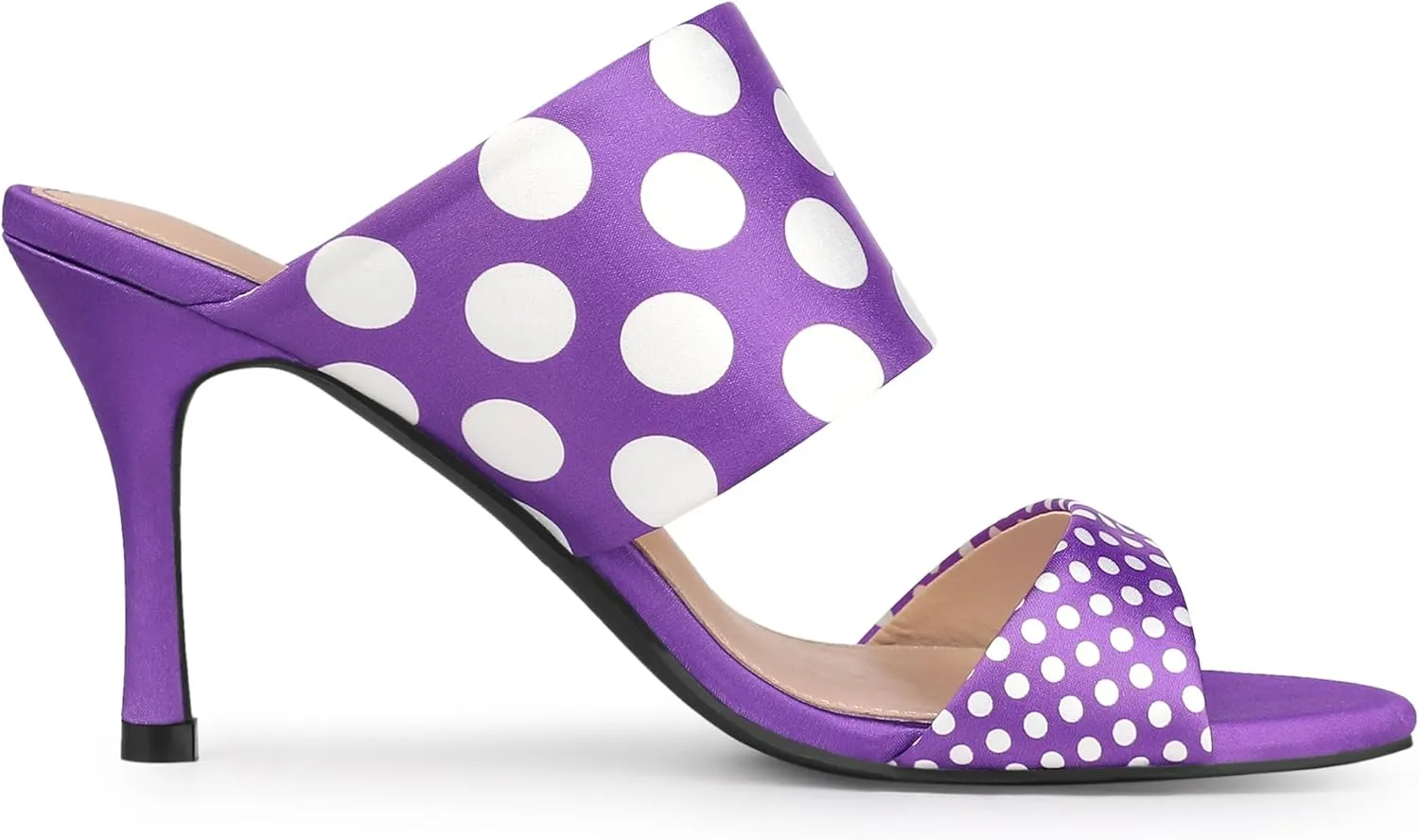 Allegra K Women's Polka Dots Stiletto Heel Slides Sandals