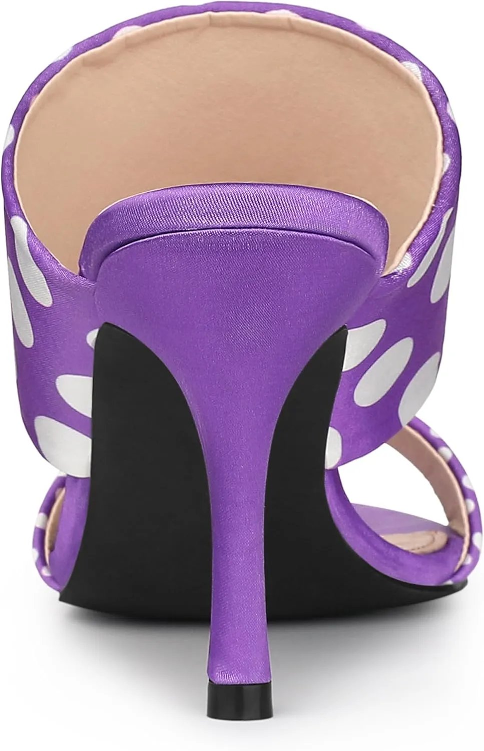 Allegra K Women's Polka Dots Stiletto Heel Slides Sandals