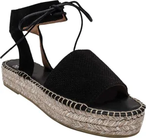 Andre Assous Women's Sabina Ankle Tie Sandal,Black Suede,US 11 M