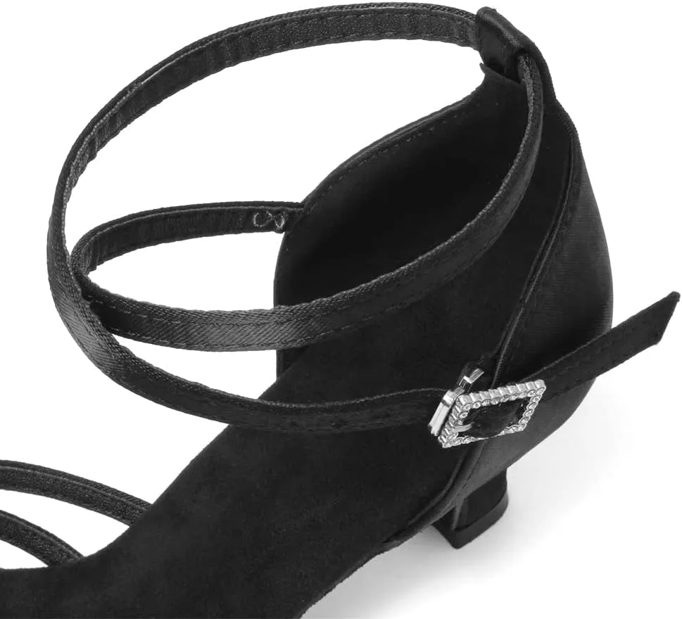 AOQUNFS Women's Latin Dance Shoes Satin Ballroom Salsa Practice Performance Dance Shoes,GB213