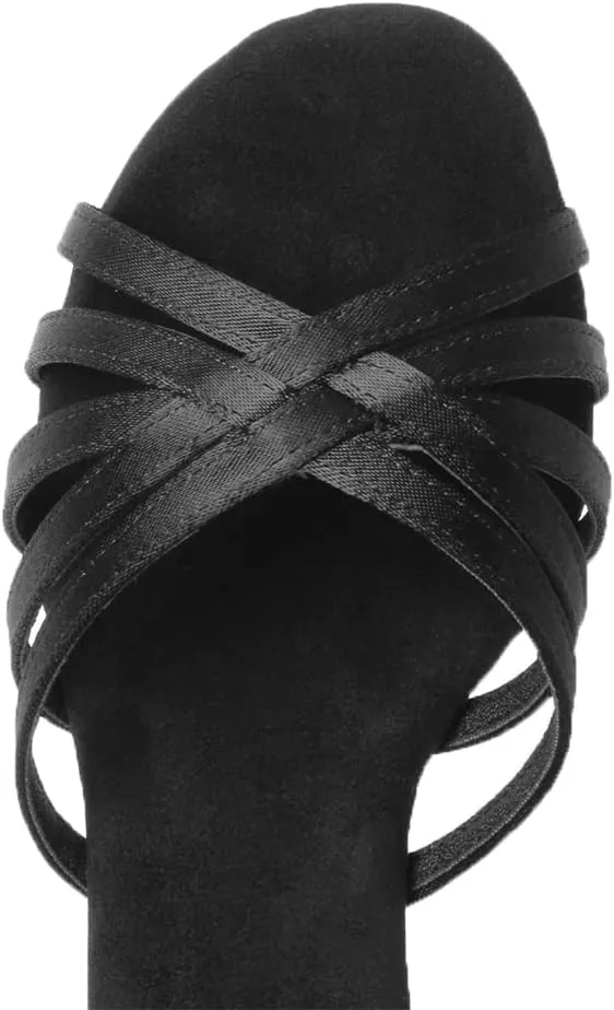 AOQUNFS Women's Latin Dance Shoes Satin Ballroom Salsa Practice Performance Dance Shoes,GB213