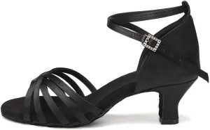 AOQUNFS Women's Latin Dance Shoes Satin Ballroom Salsa Practice Performance Dance Shoes,GB213
