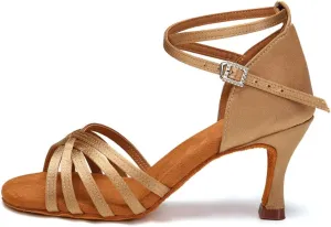 AOQUNFS Women's Latin Dance Shoes Satin Ballroom Salsa Practice Performance Dance Shoes,GB213