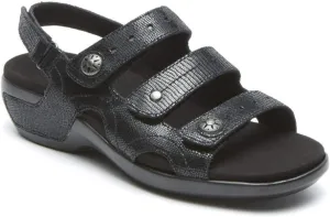 Aravon Women's Power Comfort Three Strap Heeled Sandal