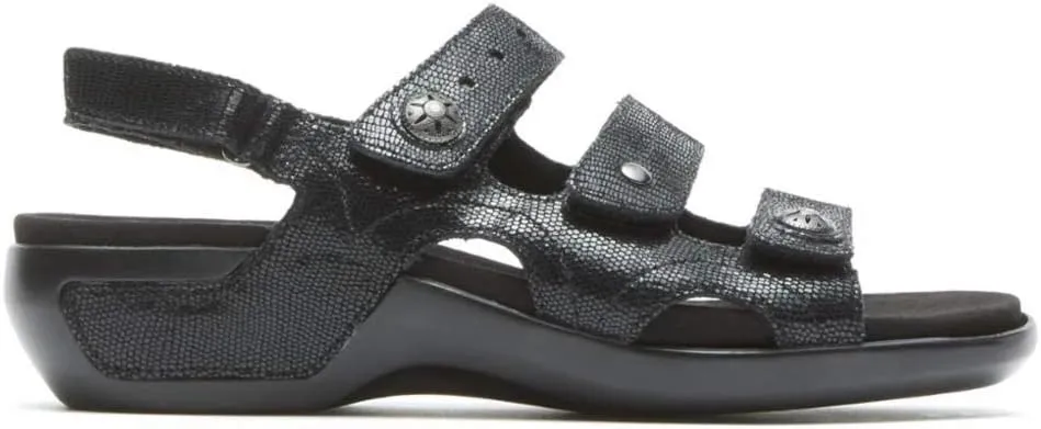 Aravon Women's Power Comfort Three Strap Heeled Sandal