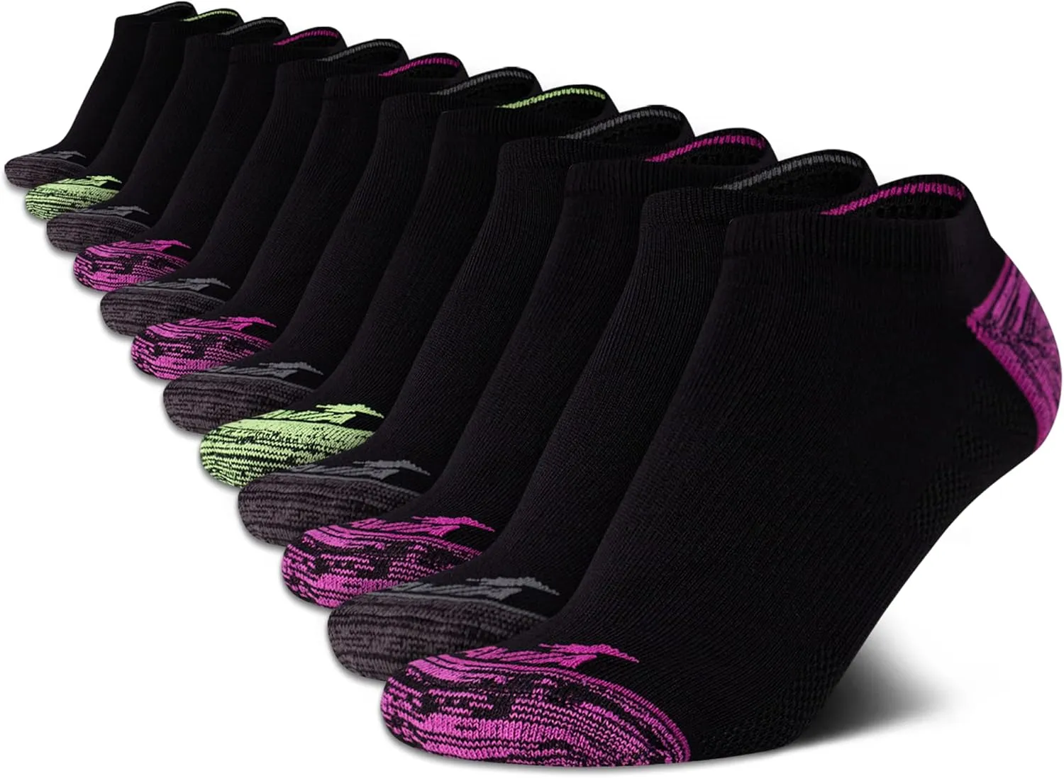Avia Womens No Show Socks - 12 Pack Soft Stretch Moisture Wicking Athletic Low Cut Socks for Women (Size 4-9, Extended: 9-12)