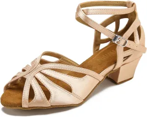 Ballroom Dance Shoes Women Low Heel Latin Salsa Swing Practice Dancing Shoes Comfortable Dance Cuban Heel 1.5inch