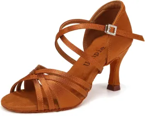 Ballroom Latin Dance Shoes for Women Open Toe Salsa Tango Professional Dance Shoes 3 Inch