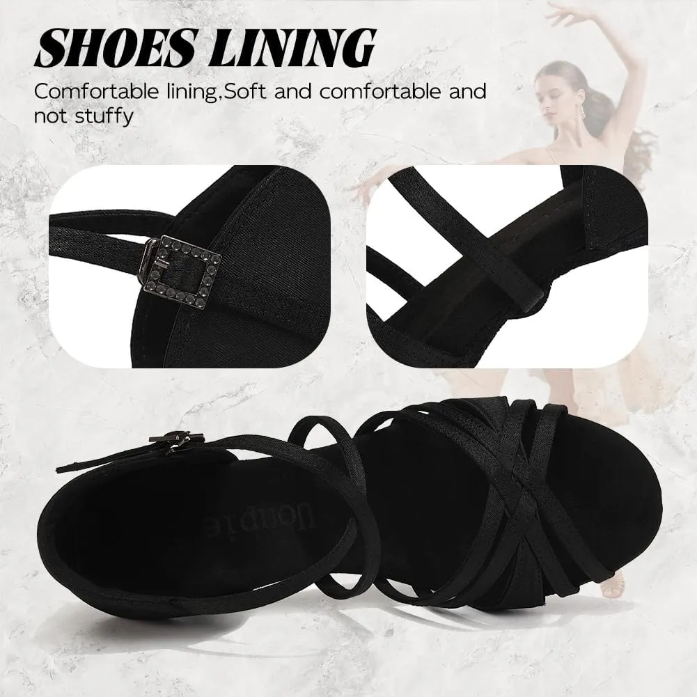 Ballroom Latin Dance Shoes for Women Open Toe Salsa Tango Professional Dance Shoes 3 Inch