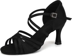 Ballroom Latin Dance Shoes for Women Open Toe Salsa Tango Professional Dance Shoes 3 Inch