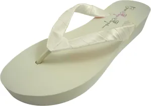 Bridal Wedge Flip Flops Ivory White 1 2 or 3.5 inch heel Womens Bridal Wedding Platform