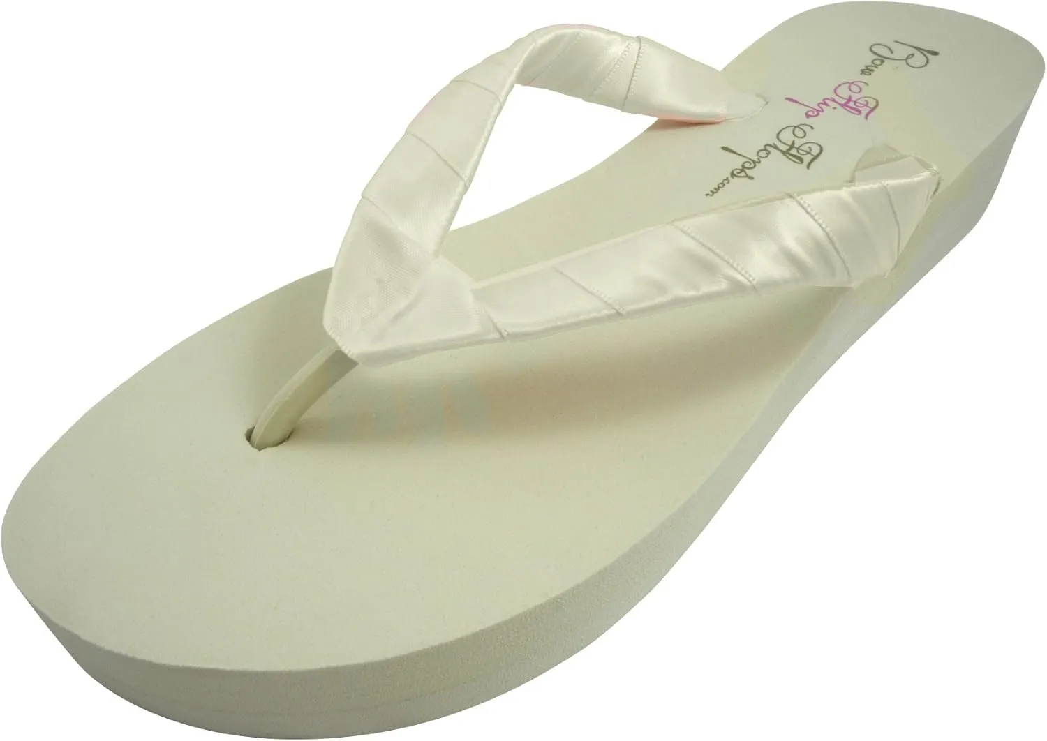 Bridal Wedge Flip Flops Ivory White 1 2 or 3.5 inch heel Womens Bridal Wedding Platform