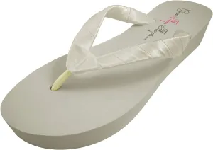 Bridal Wedge Flip Flops Ivory White 1 2 or 3.5 inch heel Womens Bridal Wedding Platform