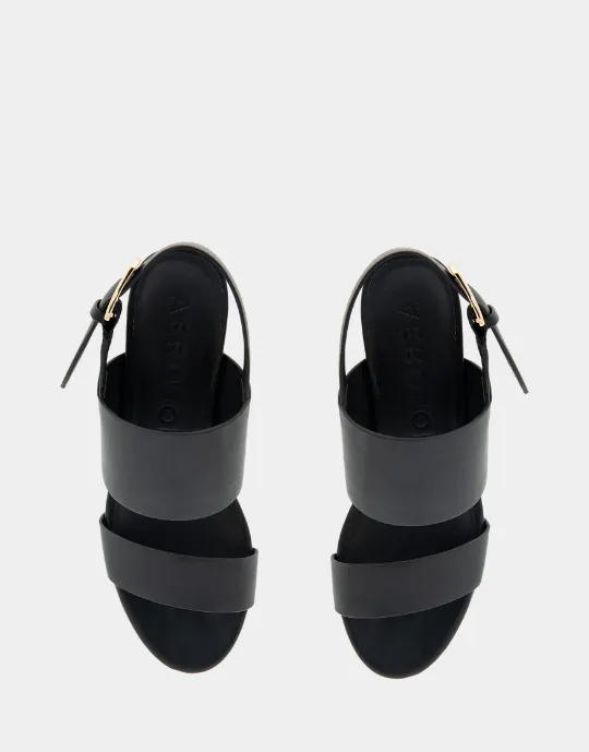 Camilia Black Faux Leather