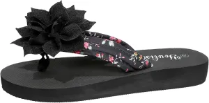 Casual Dress Women's Sandals 2025 Women's Thick Soled Flip Flops Fashionable Flower Decorated Outer Wear Beach Casual