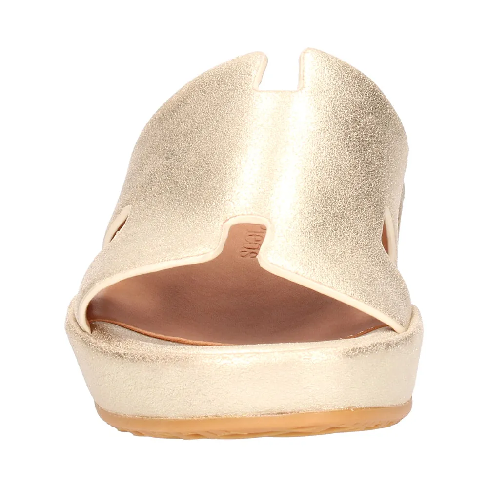 Catiana Slip on Sandal - Gold Stardust Suede