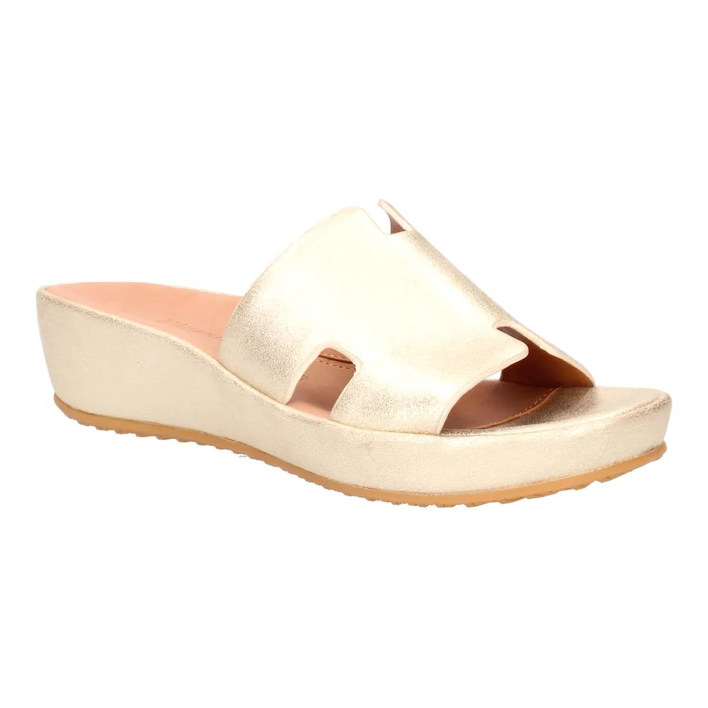 Catiana Slip on Sandal - Gold Stardust Suede
