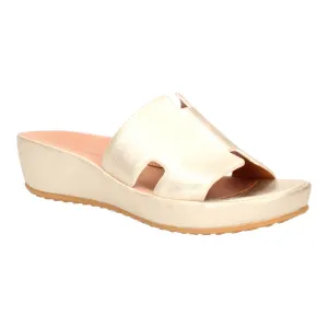 Catiana Slip on Sandal - Gold Stardust Suede