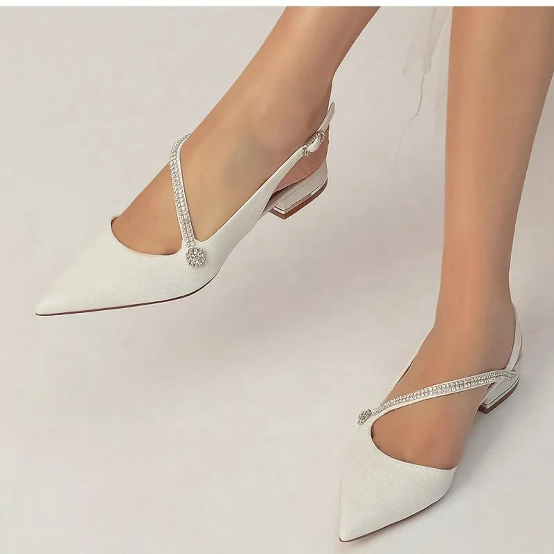 Crystal Slingback Sequin Pointed Toe Flats