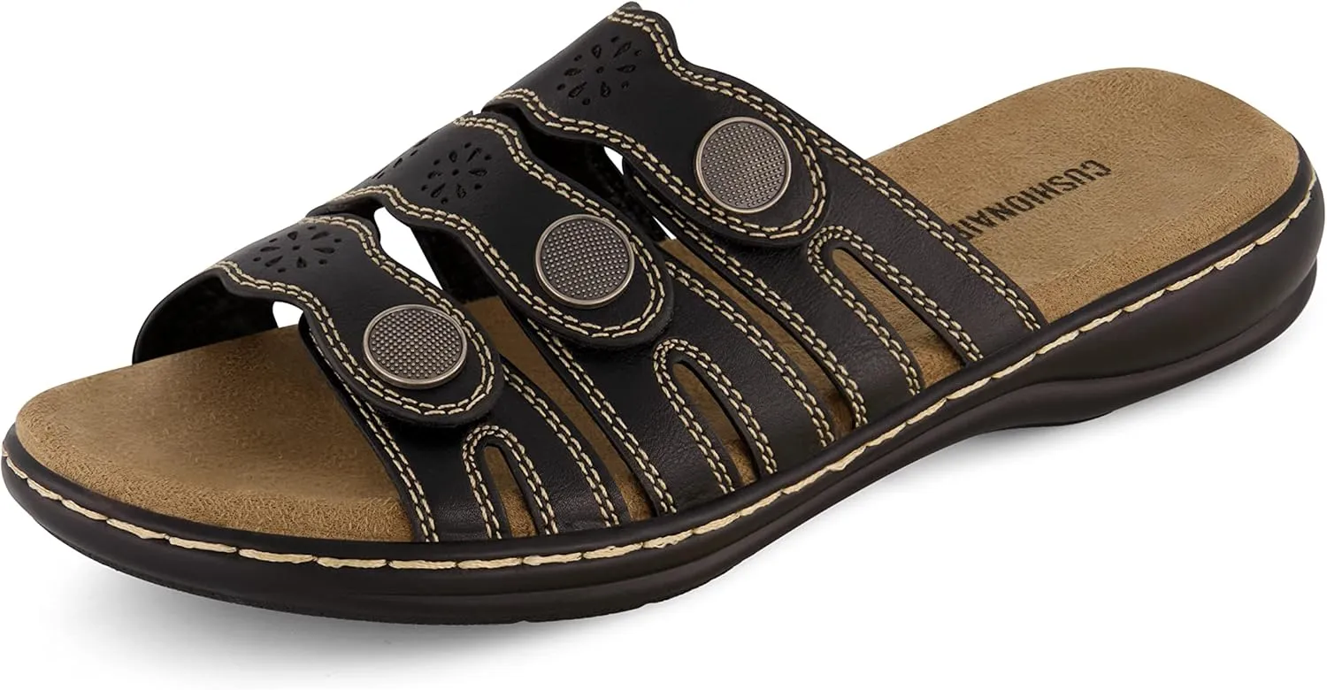CUSHIONAIRE Women's Barret comfort sandal with  Comfort Foam and Wide Widths Available
