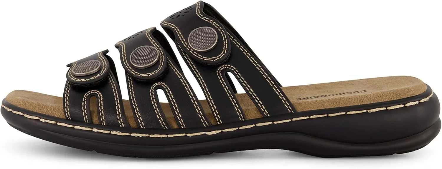 CUSHIONAIRE Women's Barret comfort sandal with  Comfort Foam and Wide Widths Available