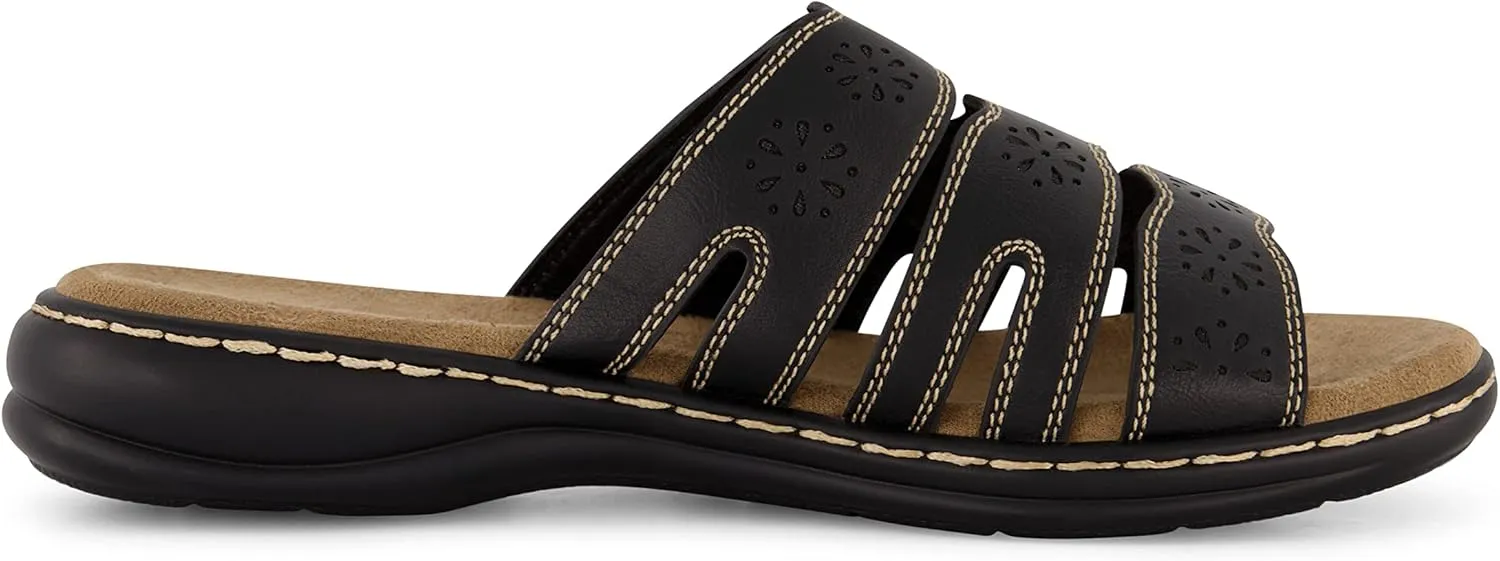 CUSHIONAIRE Women's Barret comfort sandal with  Comfort Foam and Wide Widths Available