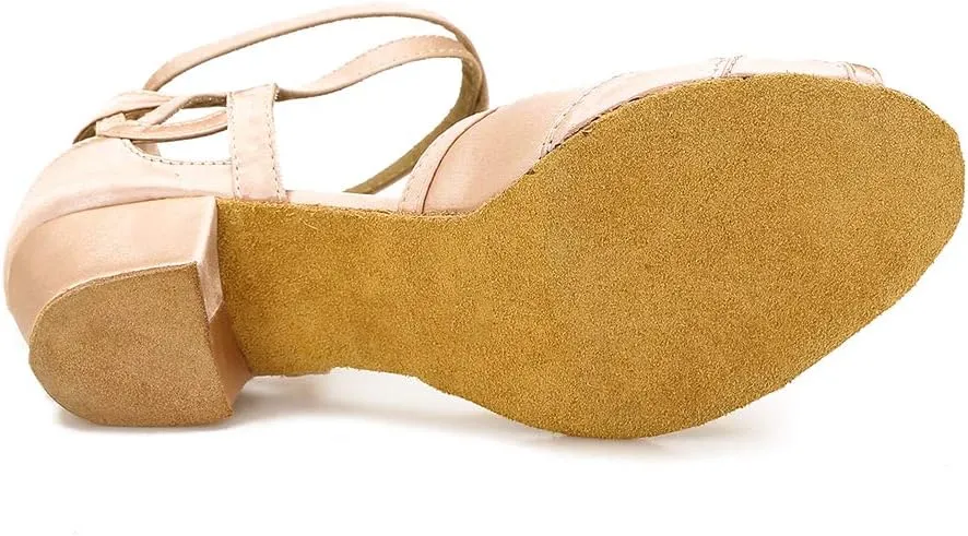 Dance Shoes for Women Low Heel Ballroom Dance Shoes Salsa Latin Practice Dancing Shoes Cuban Heels 1.5 inch