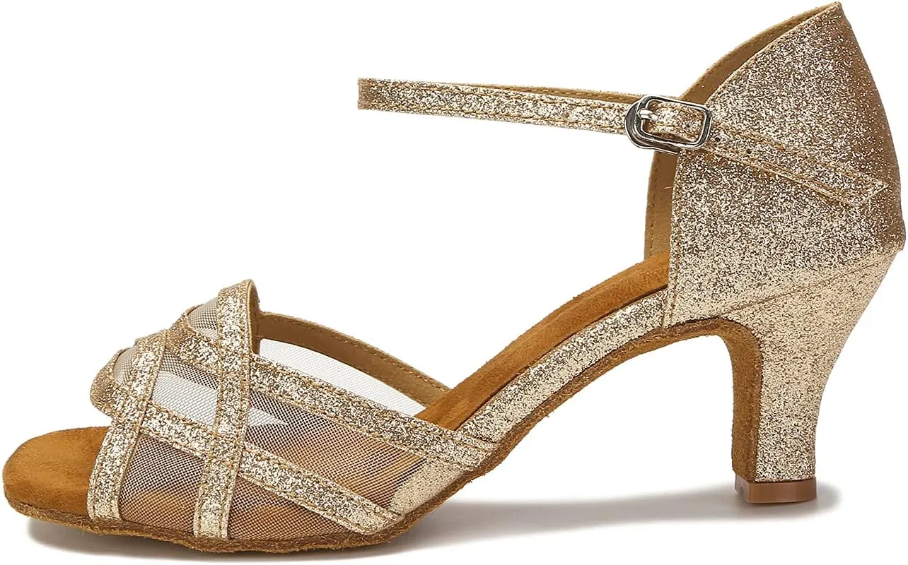 Dance Shoes Women Latin Salsa Ballroom Shoes Dancing Shoe 2.5 Inch Heel