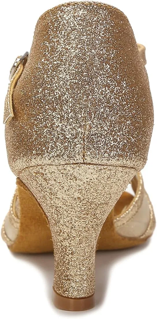 Dance Shoes Women Latin Salsa Ballroom Shoes Dancing Shoe 2.5 Inch Heel