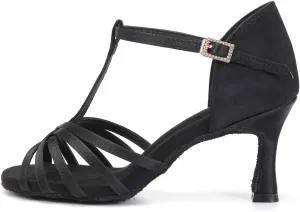 DKZSYIM Women's Satin Latin Dance Shoes Professional Ballroom Salsa Practice Performance Dancing Shoes,Model SS331