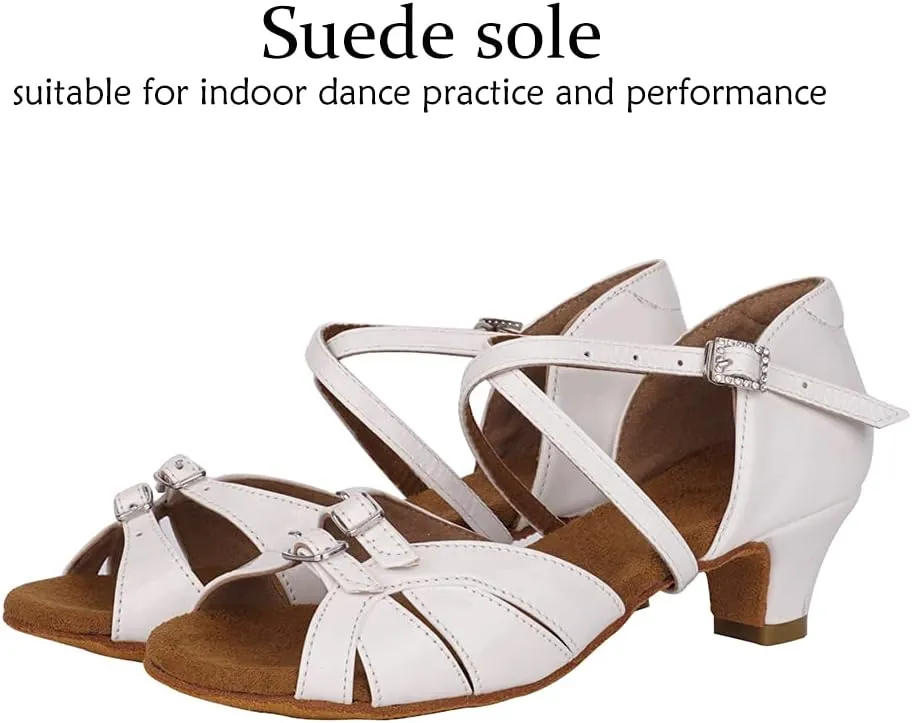 DKZSYIM Women's Satin Latin Dance Shoes Professional Ballroom Salsa Practice Performance Dancing Shoes,Model XGG-Women