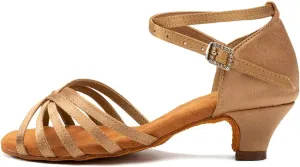 DKZSYIM Women's Satin Latin Dance Shoes Professional Ballroom Salsa Practice Performance Dancing Shoes,Model XGG-Women