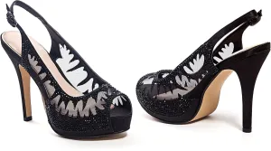 DREAM Mesh Slingback Platform With Stones