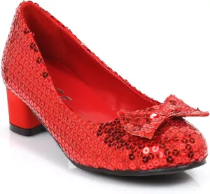 Ellie Shoes 1" Heel Sequined Slipper Shoe Children's. L RED