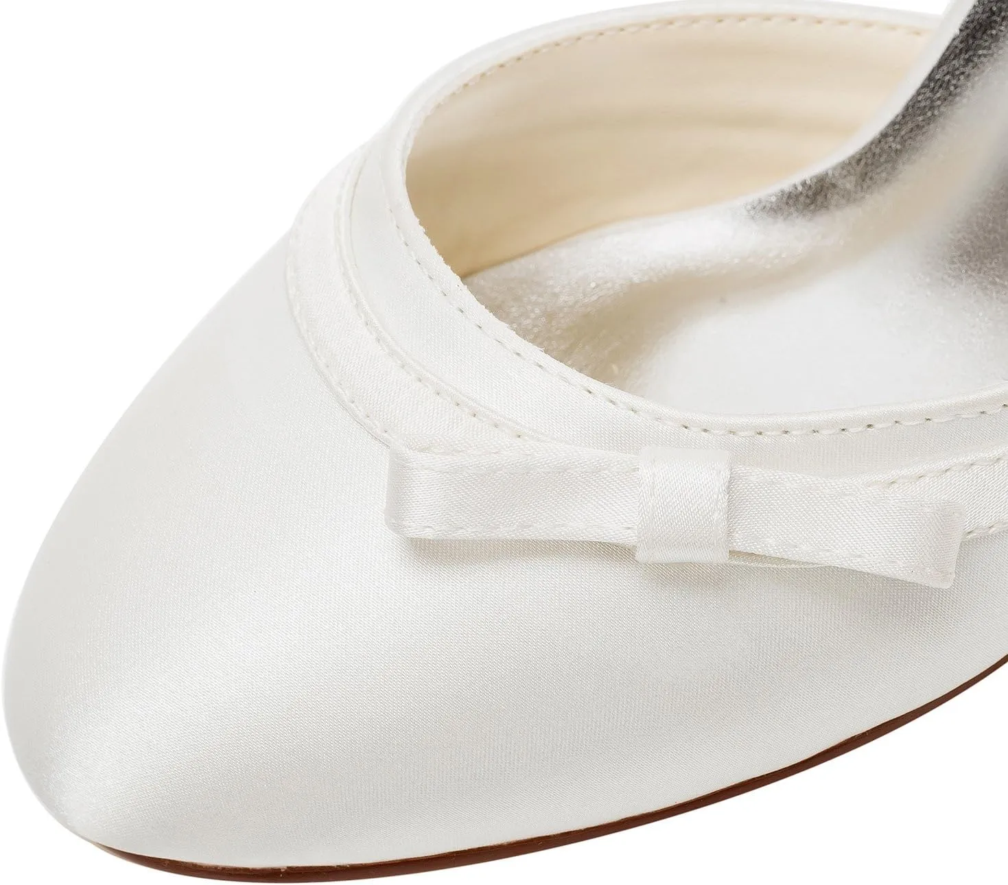Emily Bridal Wedding Shoes Ivory Wedding Shoes High Heel Round Ankle Strap Bow Bridal Shoes