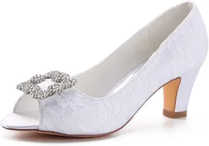Emily Bridal Wedding Shoes Peep Bridal Shoes Heel Sandals