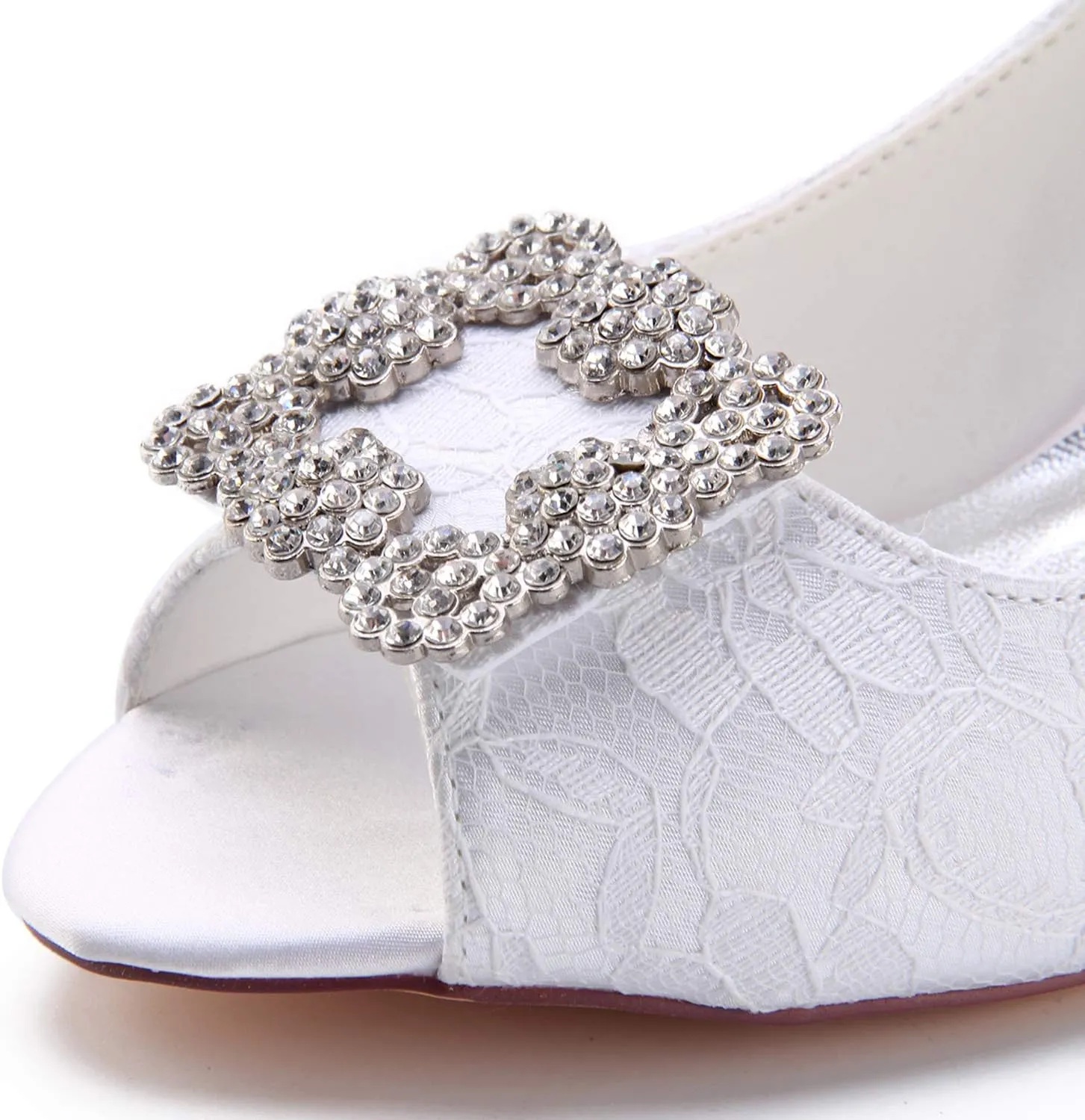 Emily Bridal Wedding Shoes Peep Bridal Shoes Heel Sandals
