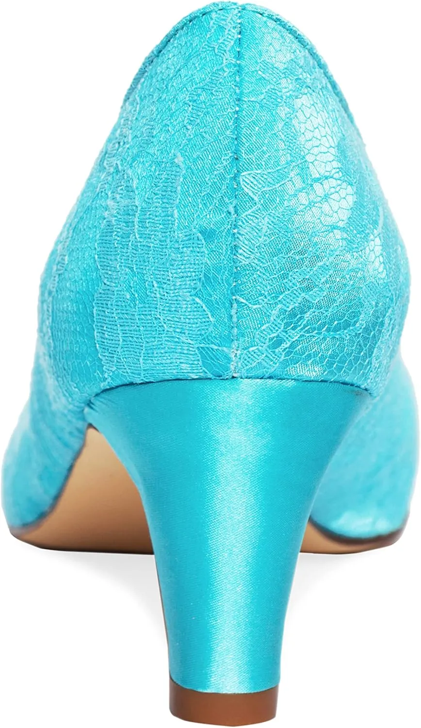 Emily Bridal Wedding Shoes Women's Silk Like Satin Stiletto Heel Closed Toe Pumps