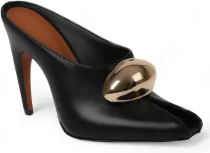 Eteridrey Women's Mule Pointed Toe Stiletto Heel Mule Gold Buckle Pumps Sandals Kitten Heel Classic Vintage Fasion Wedged Retro Office Walking Pull on