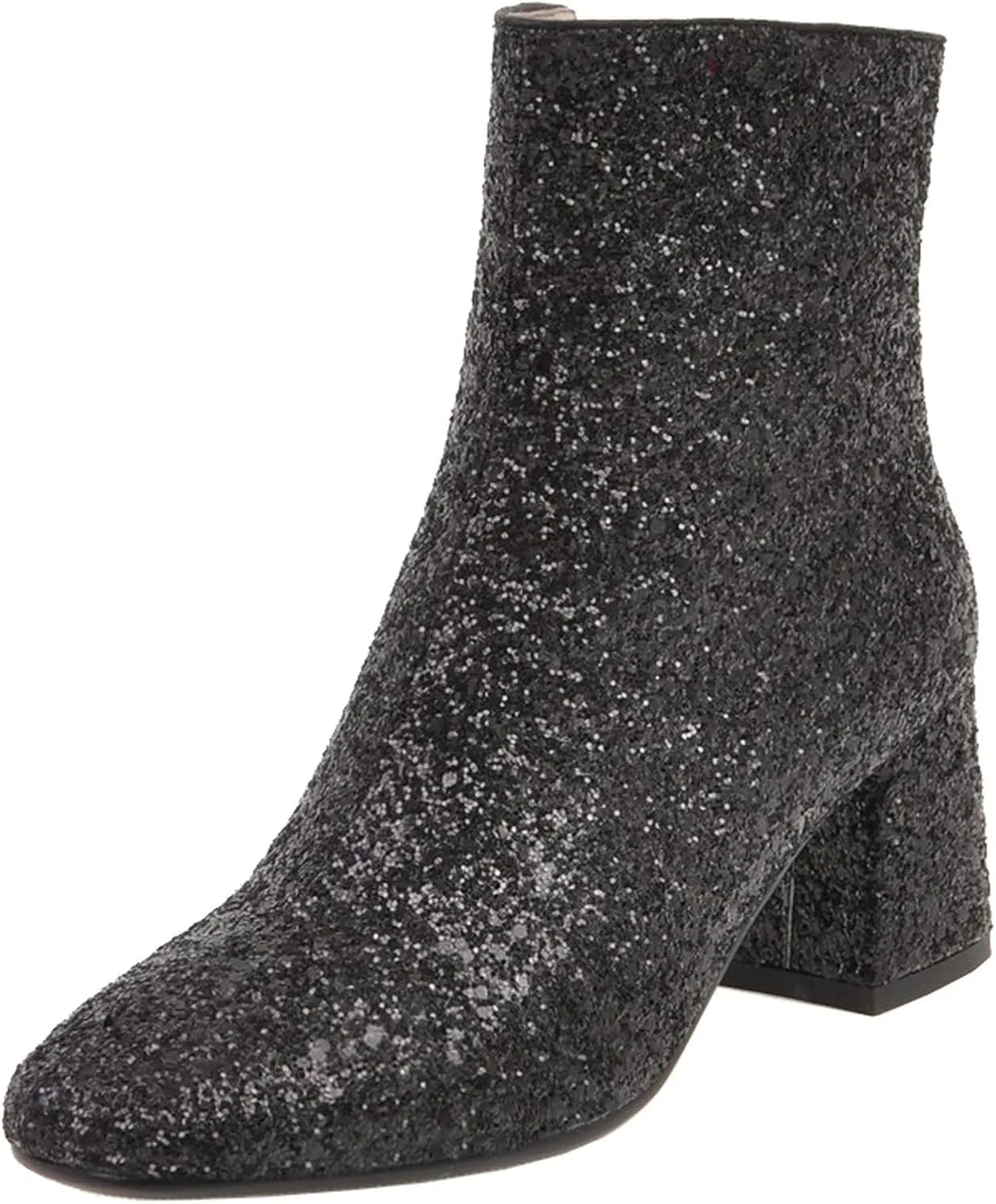 FIFSY Women Sparkly Ankle Boots Sequin Glitter Booties Chunky High Heels