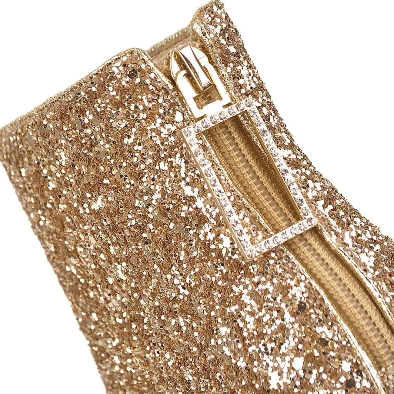 FIFSY Women Sparkly Block Heel Ankle Boots Shiny Heeled Sequin Glitter Boots