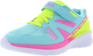Fila Cryptonic 9 Strap Y Sneaker Girls' Toddler-Youth Sneaker 11.5 M US Little Kid Aruba Blue-Safety Yellow-Pink