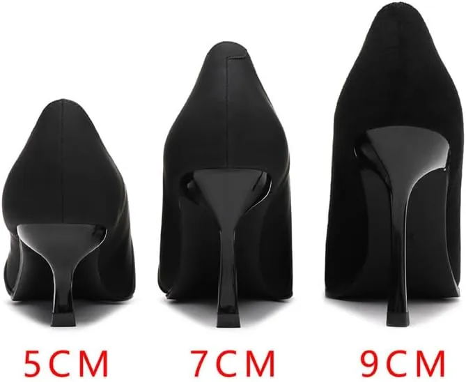Fine Heel Pointed Satin High Heels Female Wedding Bride Bridesmaid 7cm/2.76in Shoes