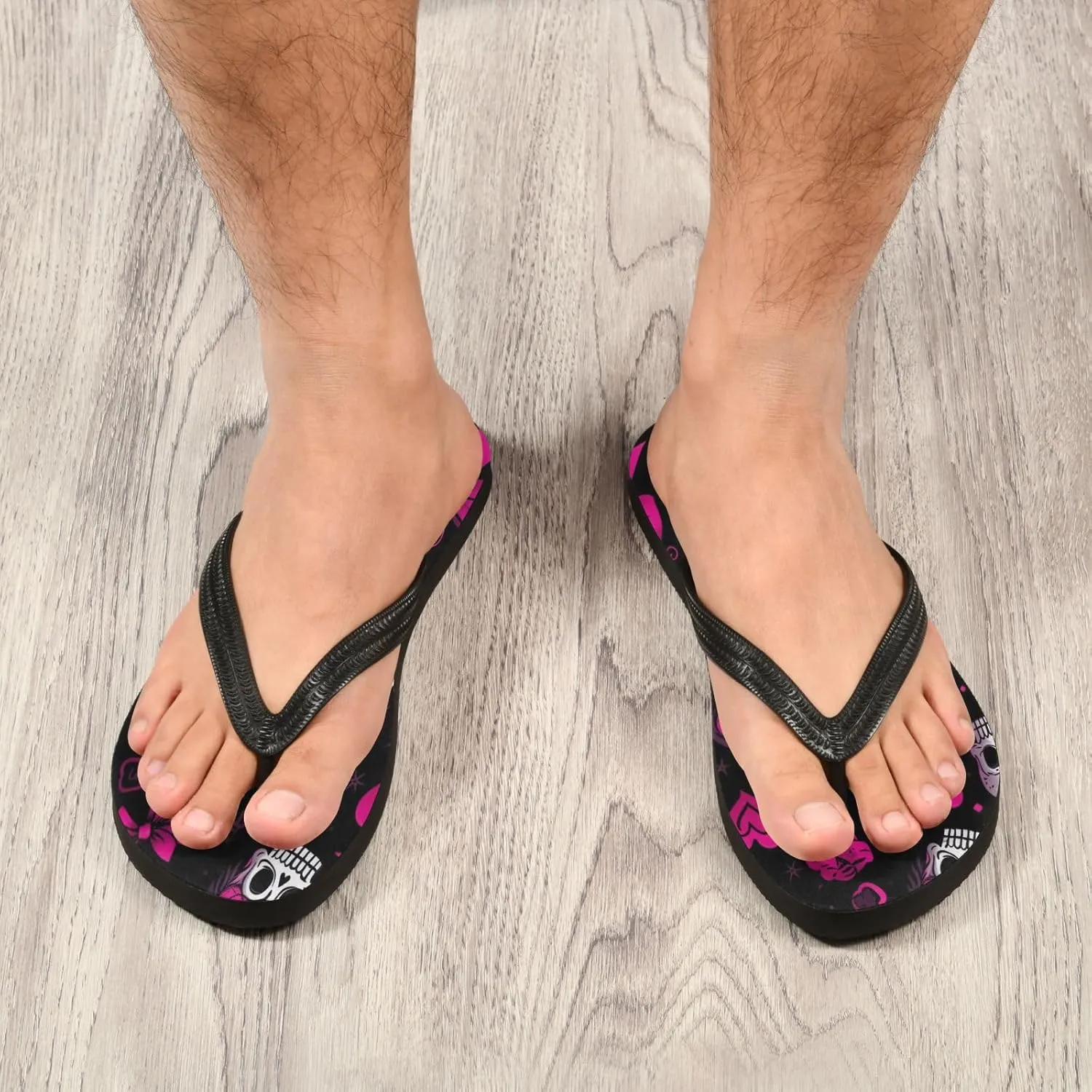Flip Flop Sandal for Men Women Romantic Skull Summer Thong Sandal Beach Water Shoes,XS