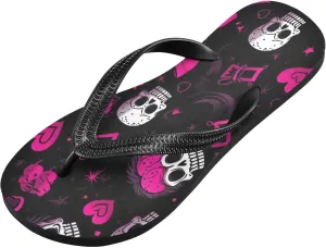 Flip Flop Sandal for Men Women Romantic Skull Summer Thong Sandal Beach Water Shoes,XS
