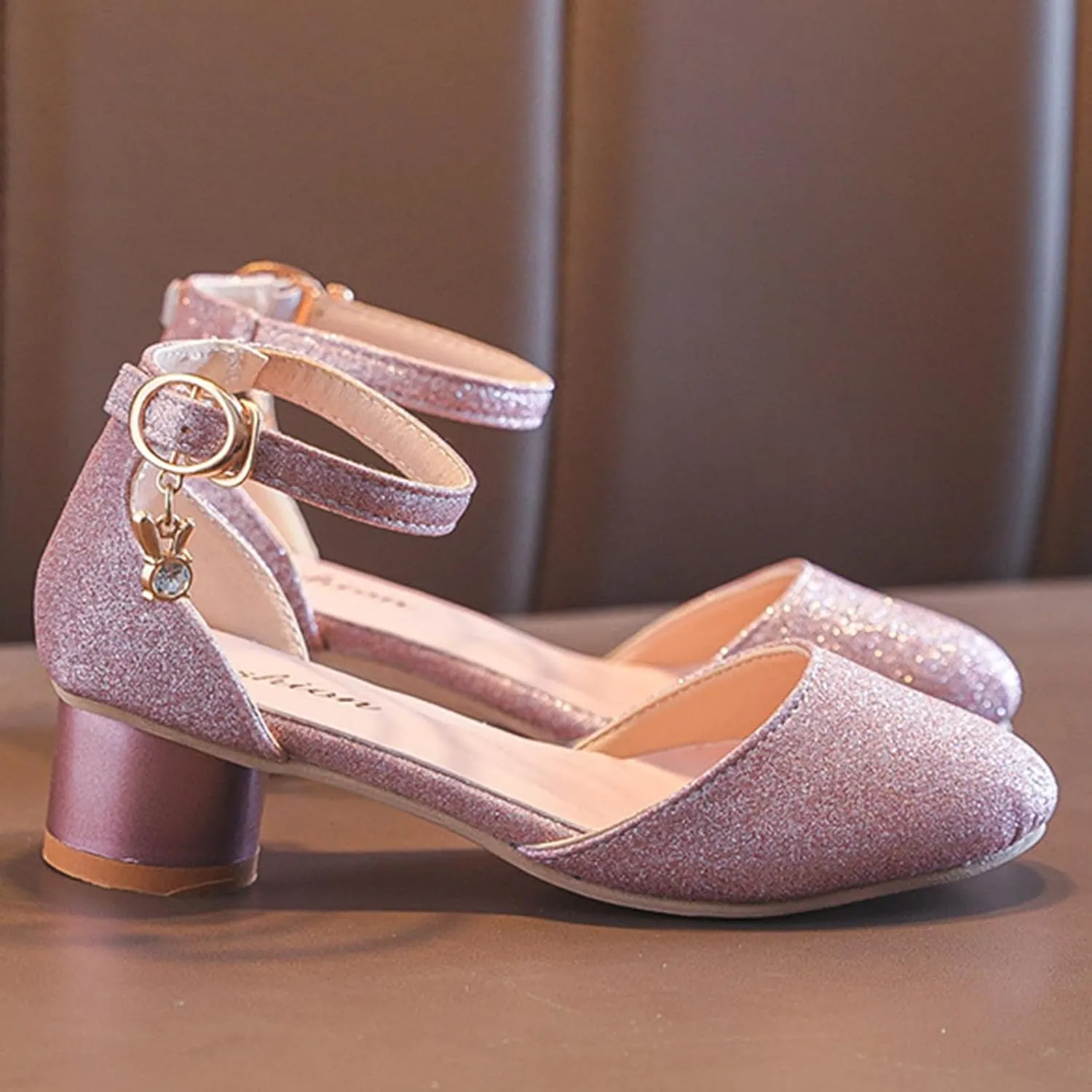 Girls Heels Dress Shoes Buckle Girl Mary Jane Sandals Wedding Party Princess Shoes for Toddler Little Kid