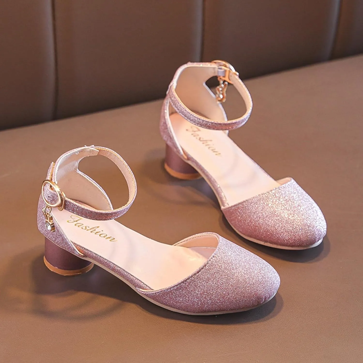 Girls Heels Dress Shoes Buckle Girl Mary Jane Sandals Wedding Party Princess Shoes for Toddler Little Kid