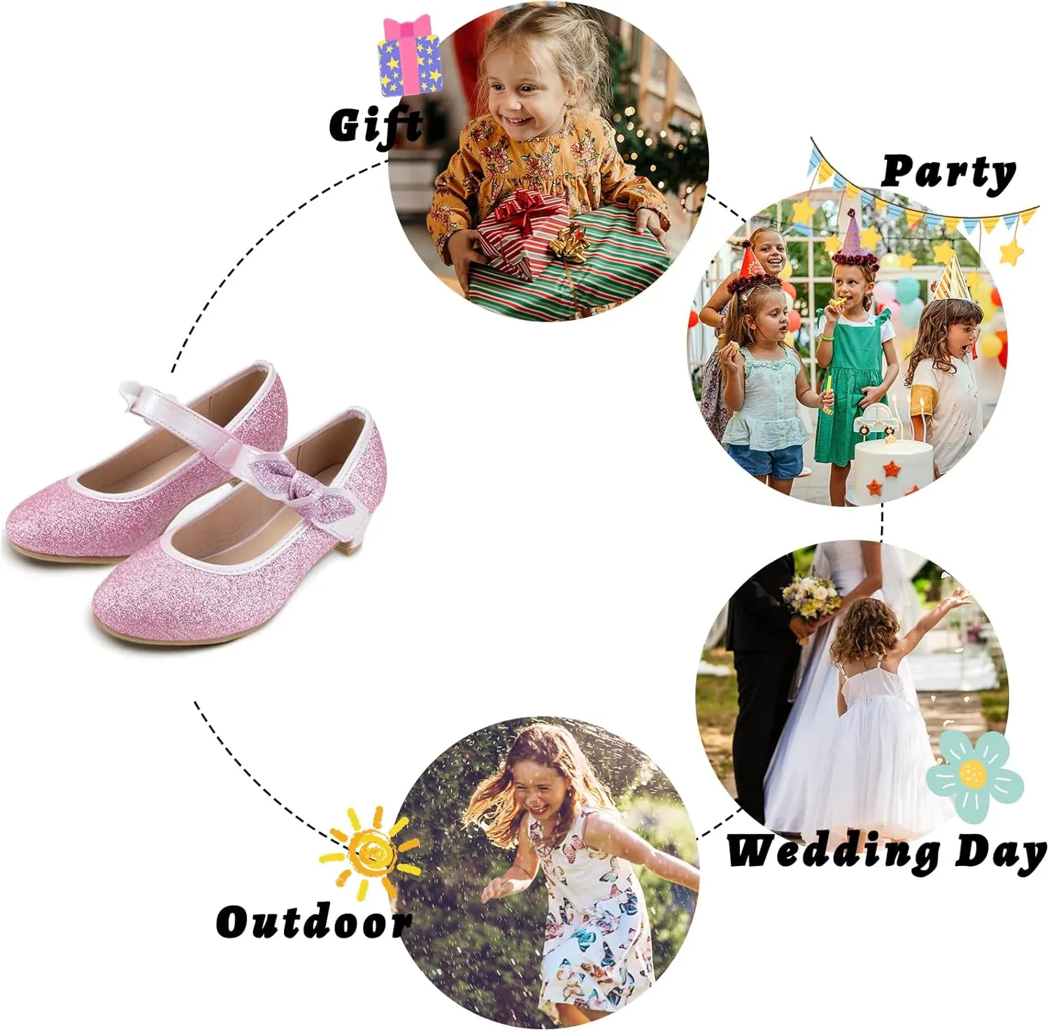 Girls Jasmine Princess Dress Shoes for Toddler/Little Kid/Big Kid